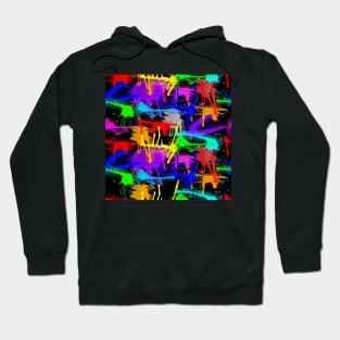 Watercolor splatter effect, neon colors Hoodie